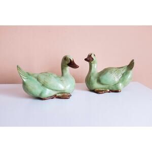 Chalkware Duck Pair | Vintage Made in Italy